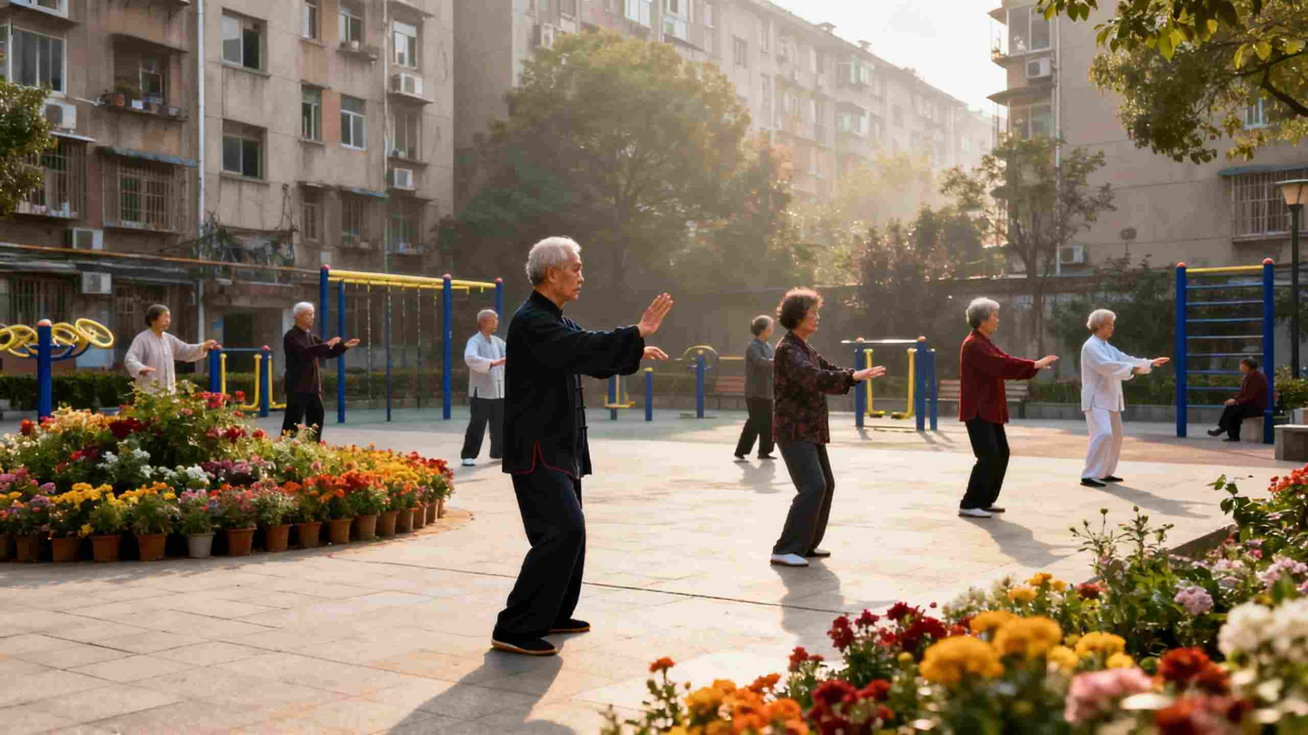 老年人在社区活动