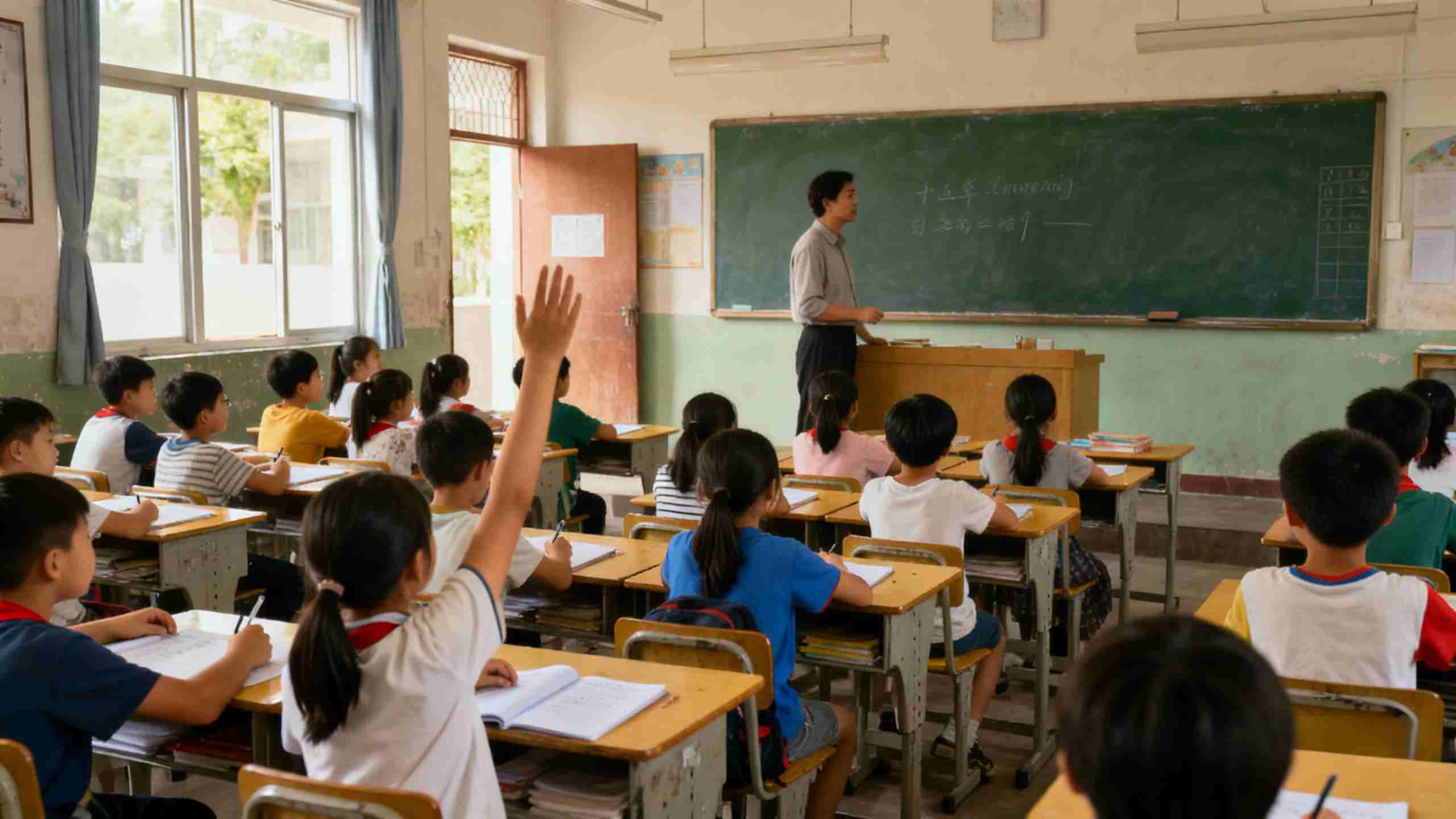 儿童在课堂学习